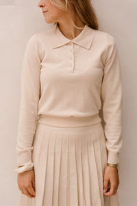Britt polo top beige