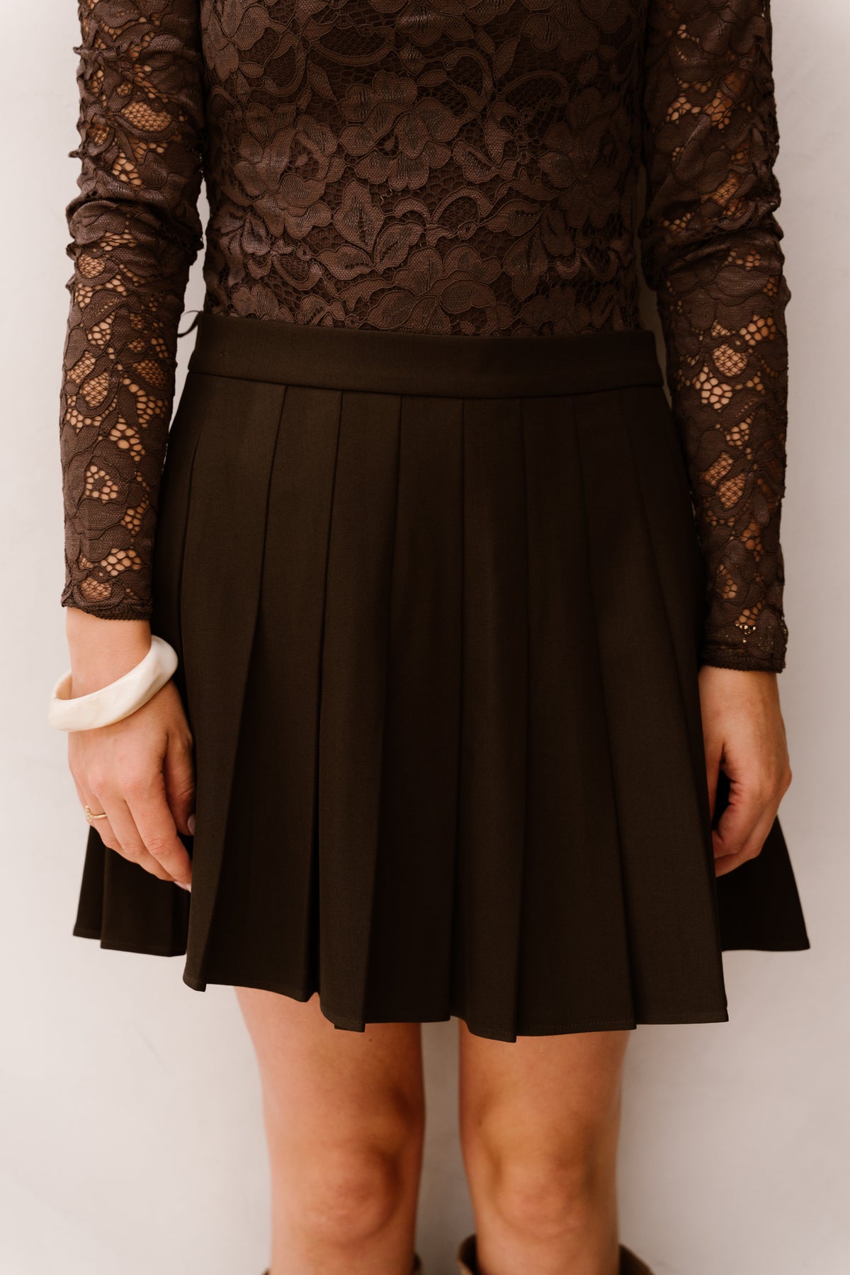 Laurina structure skirt dark brown
