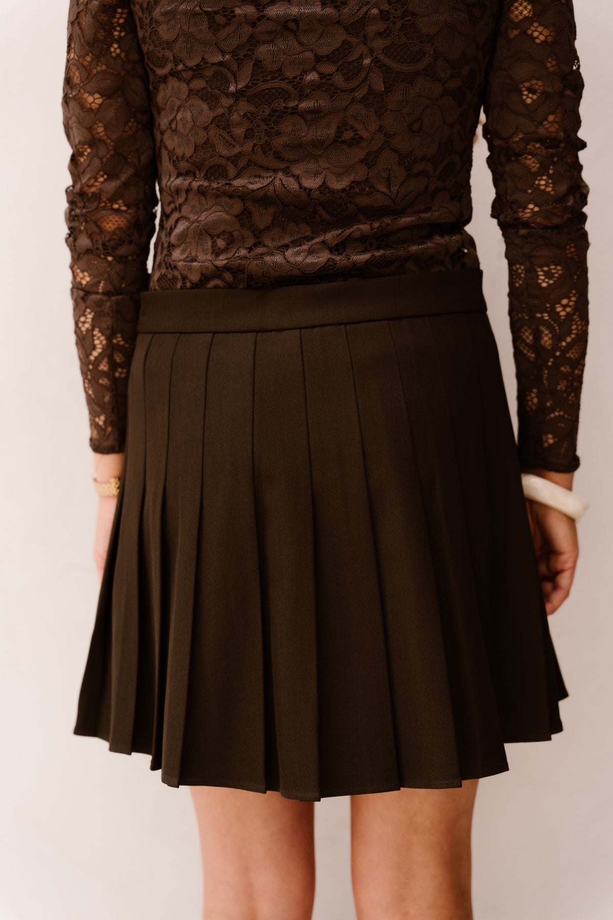 Laurina structure skirt dark brown