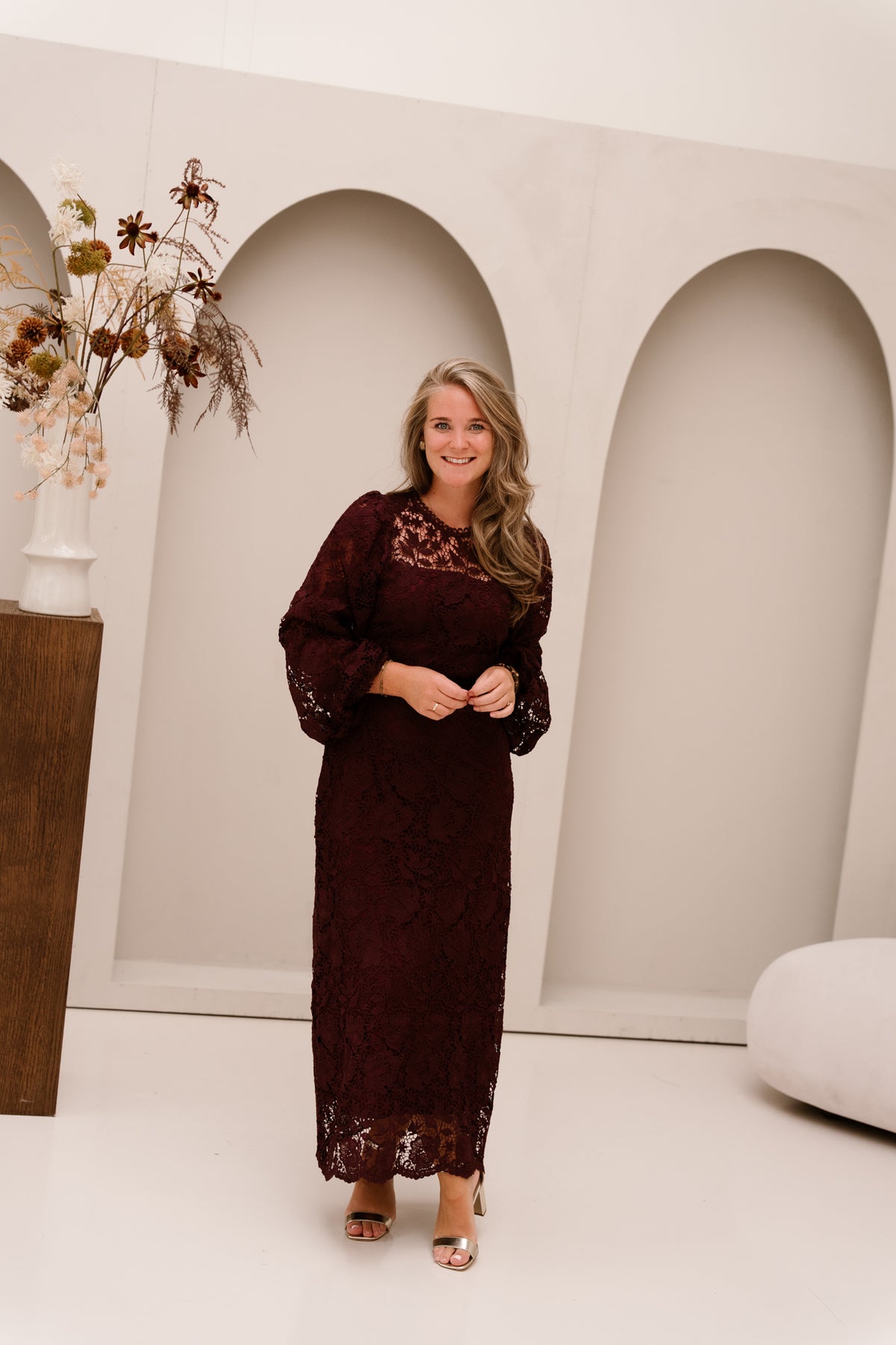 Brigitte Dress Kant Long Plum