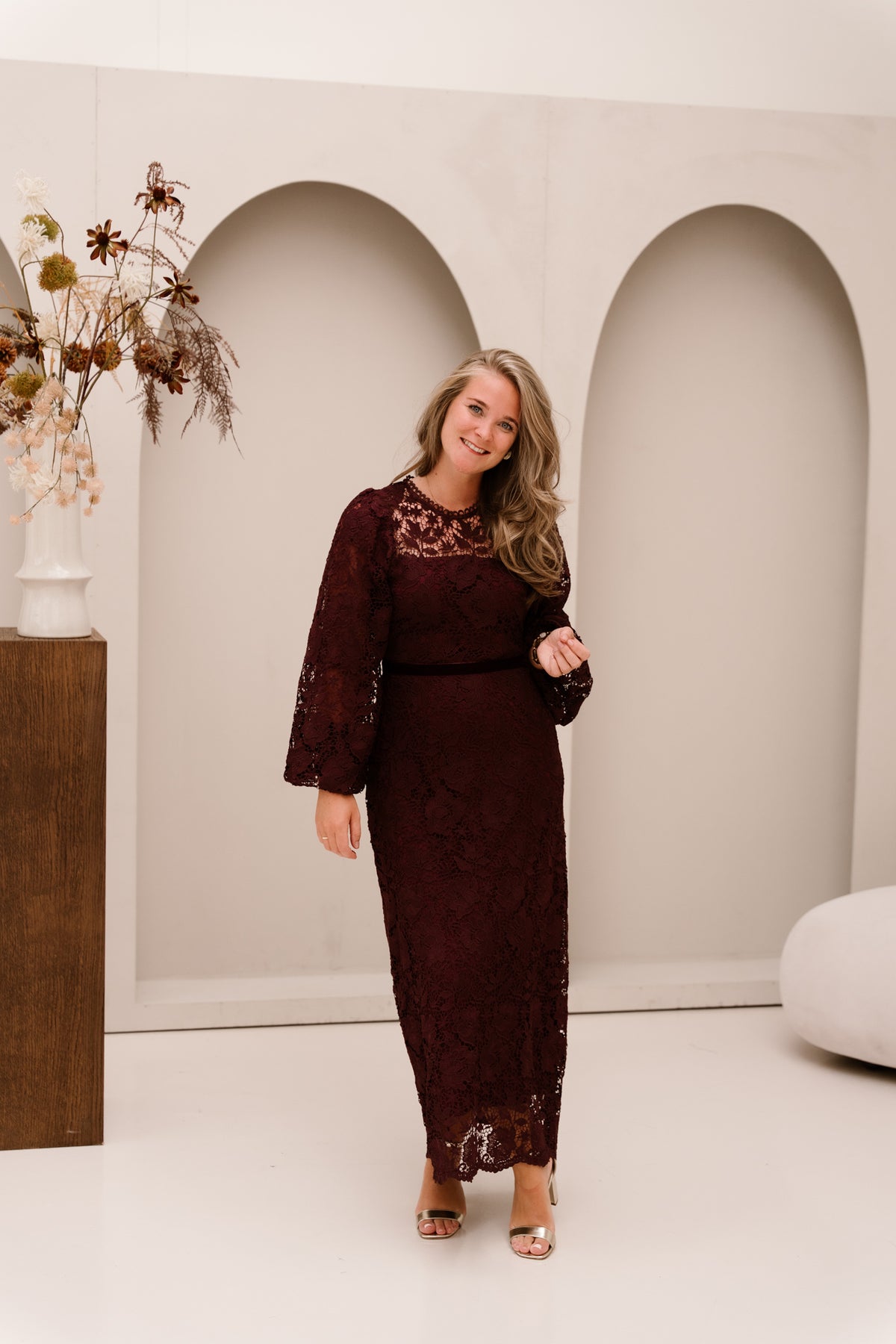 Brigitte Dress Kant Long Plum