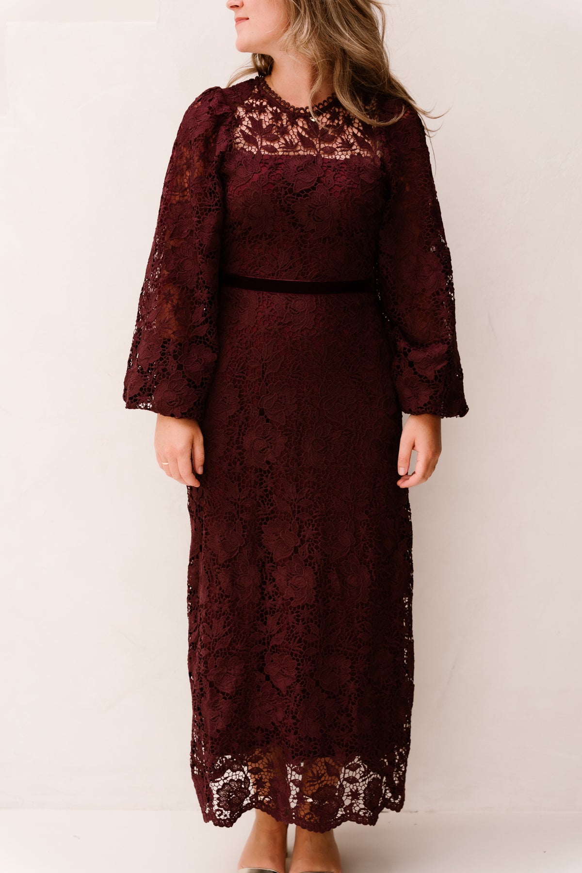 Brigitte Dress Kant Long Plum