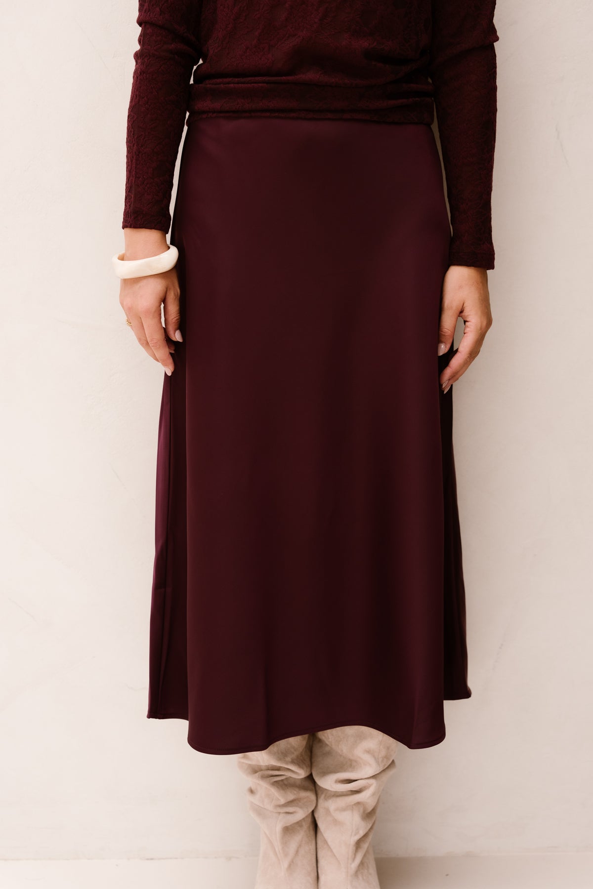 Yaspella HW Midi Skirt Noos Fig