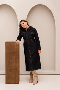 FQSara dark blue denim dress