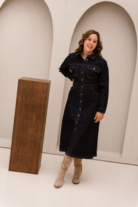 FQSara dark blue denim dress