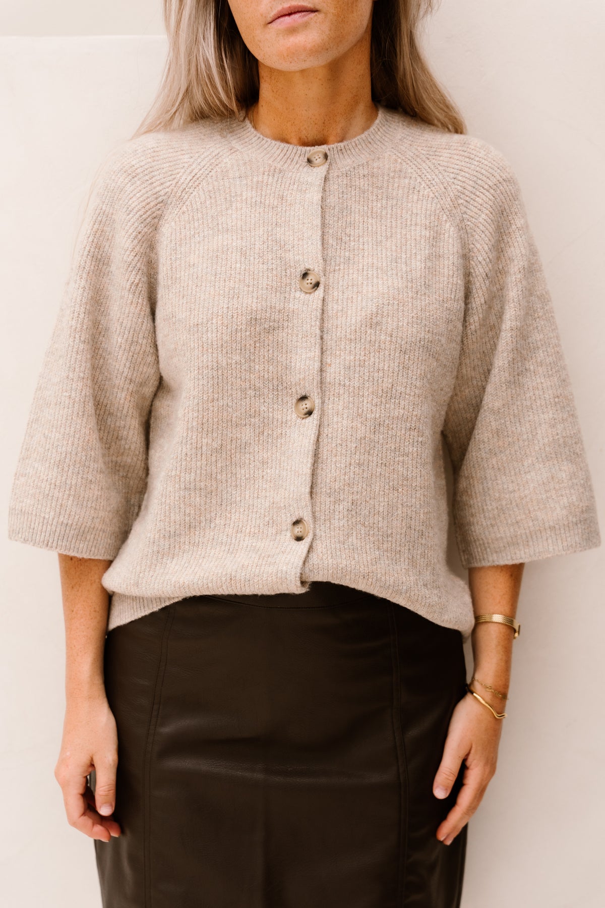 FQastrid Cardigan Taupe Melange
