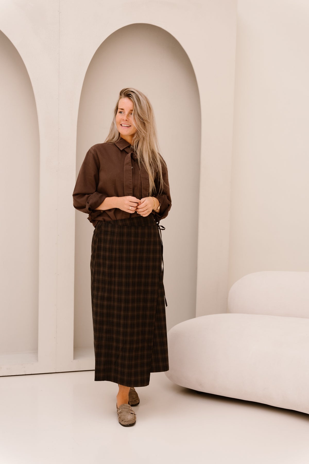Objsoley Reese Re Midi Wrap Skirt Carafe/Blue Shado