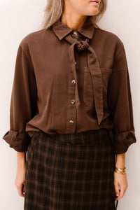 Objrosie L/S Re Shirt Noos Seal Brown