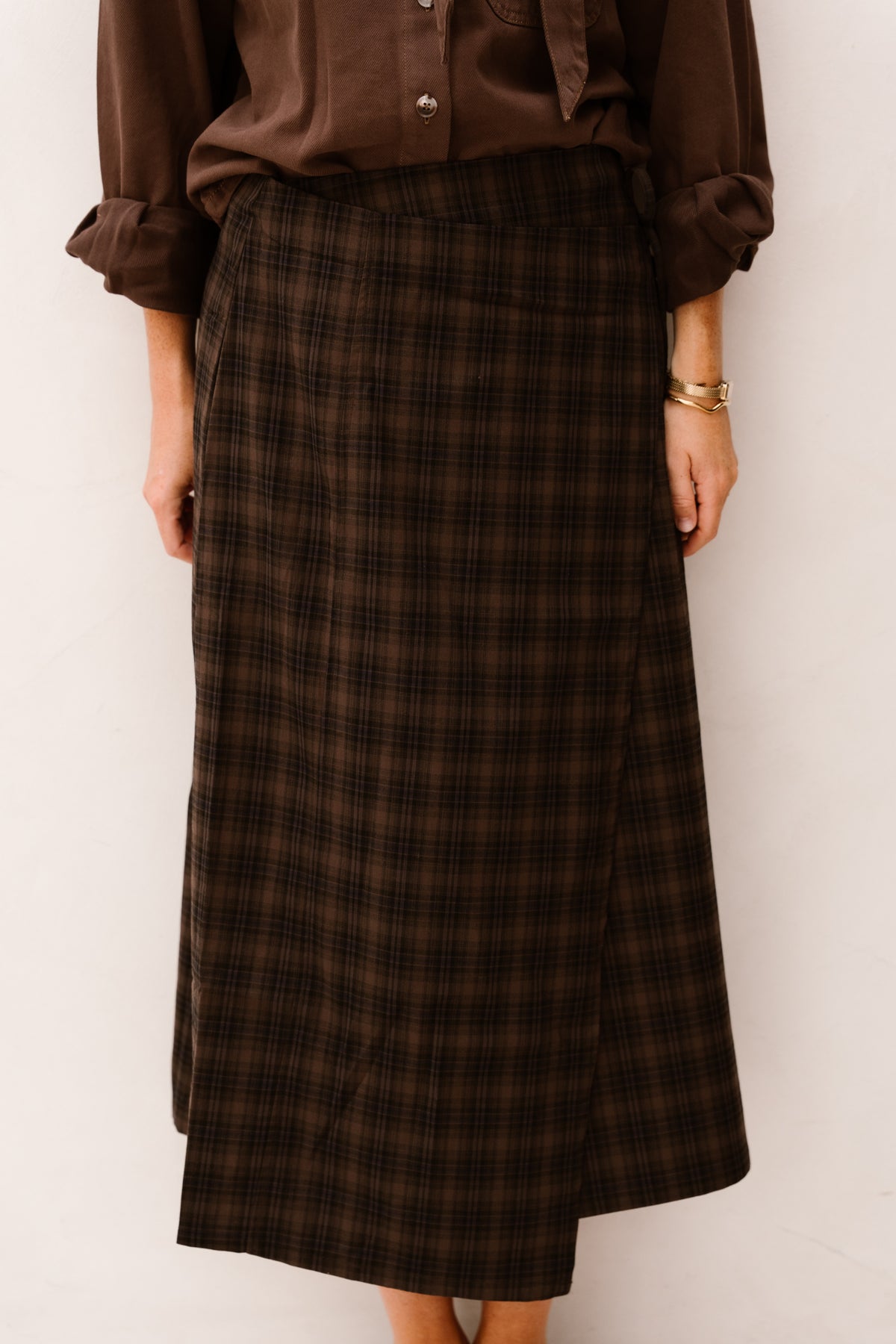 Objsoley Reese Re Midi Wrap Skirt Carafe/Blue Shado