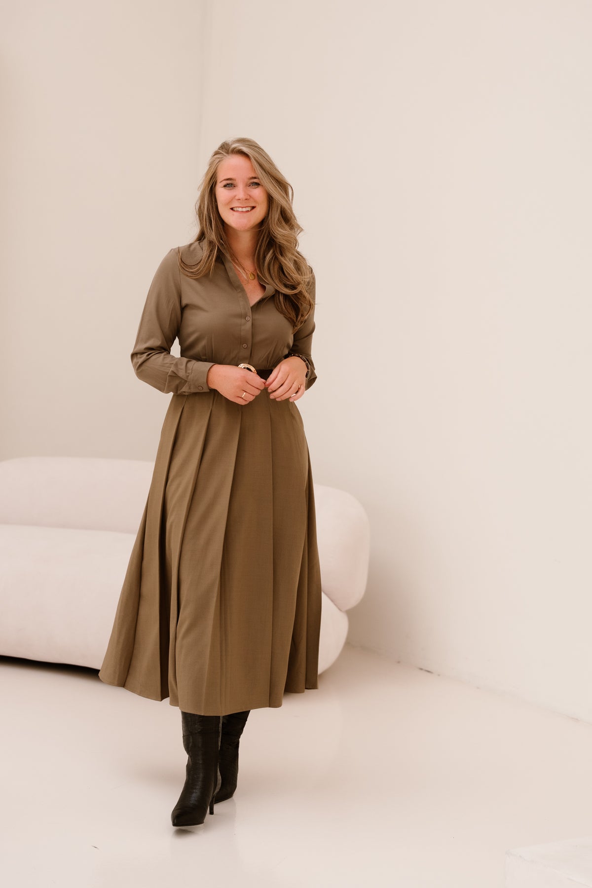 Brittni Western Dress Khaki