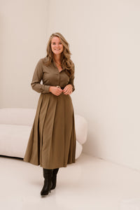 Brittni Western Dress Khaki