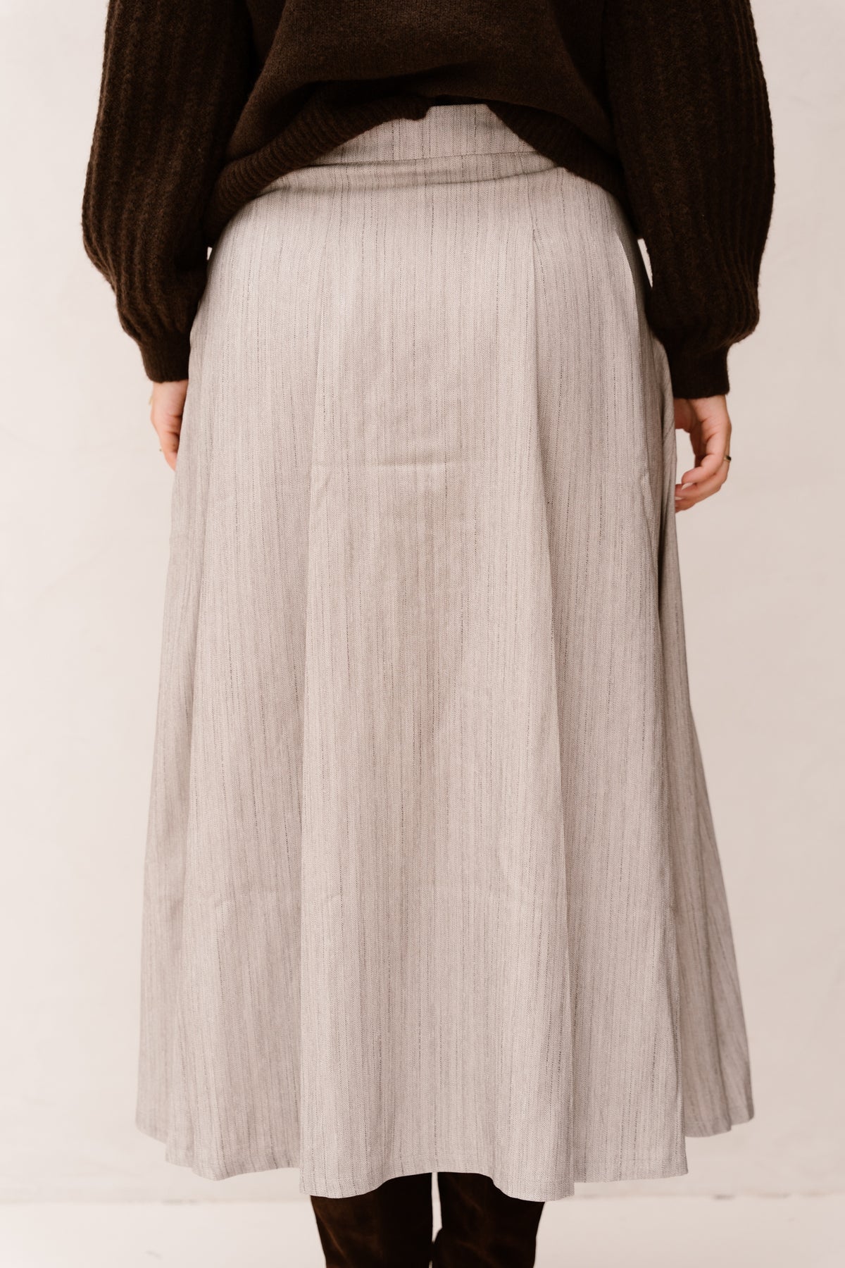 Objnimra pleat skirt grey melange