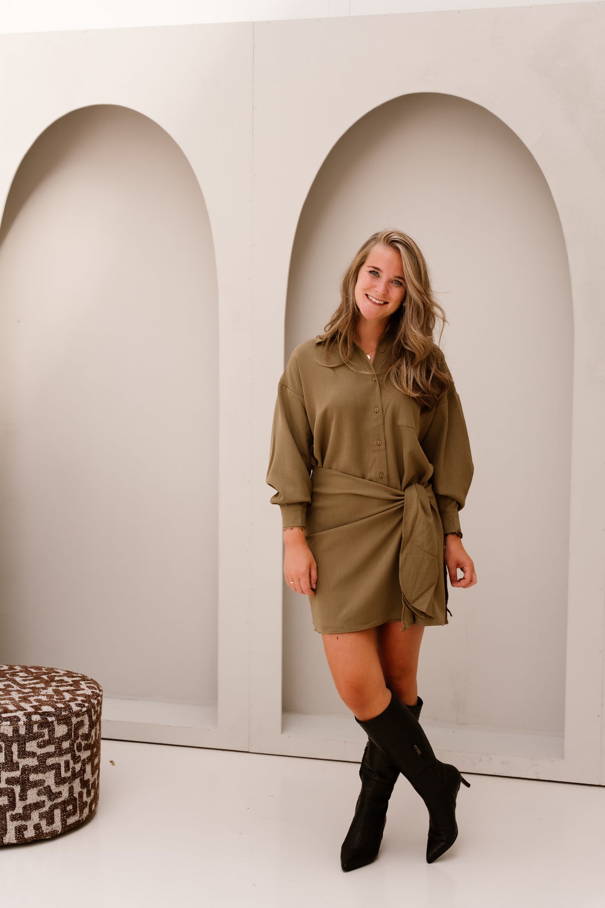Coco blouse dress khaki