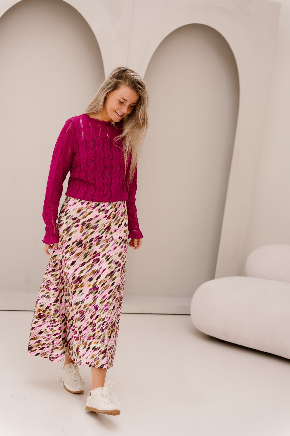 Skirt long argyles print - 202529