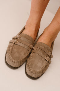 Anica 3-d suede loafer taupe