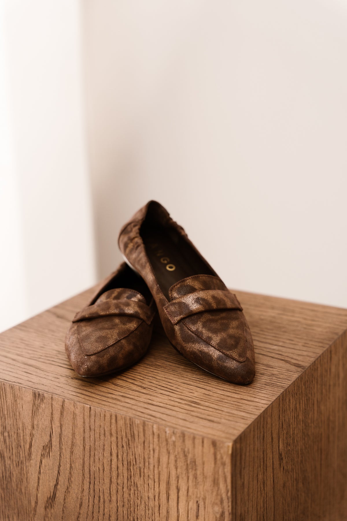 Duna 28-d suede loafer print - d.brown