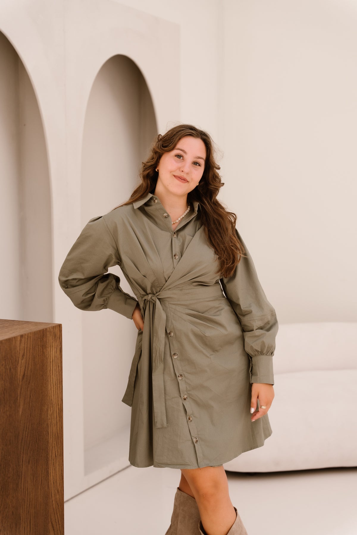 Dirkje dress green