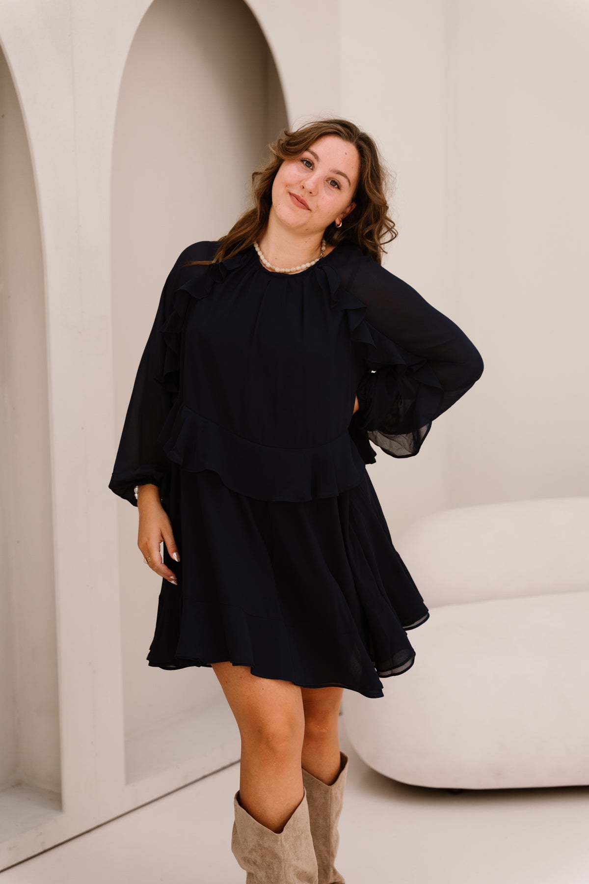 Yasmilva LS Dress Navy
