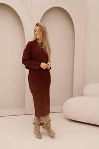 Objreynard knit skirt windsor wine