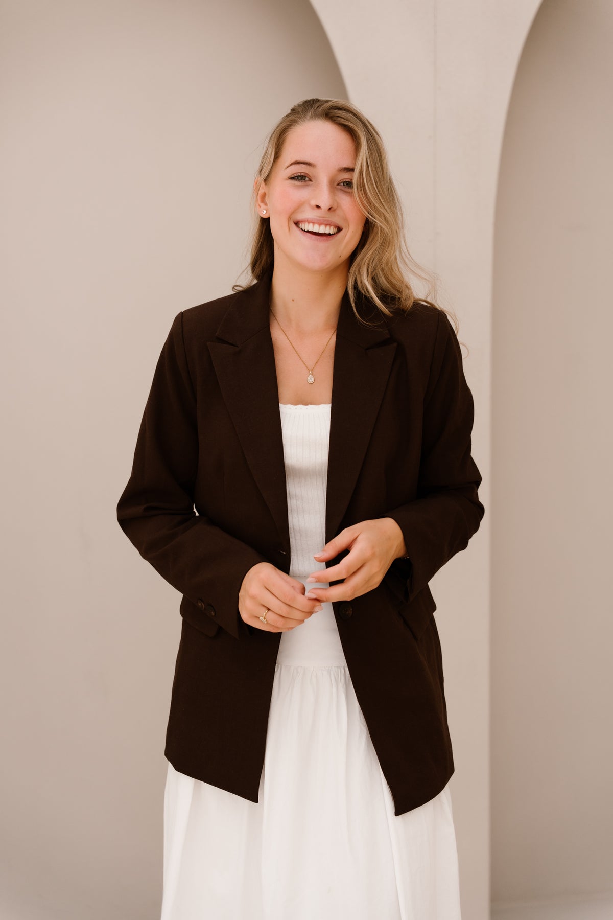 Yasriu blazer coffee bean