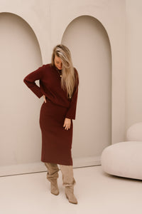 Objreynard knit skirt windsor wine