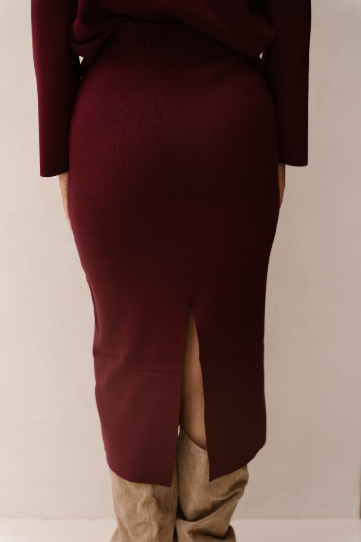 Objreynard knit skirt windsor wine