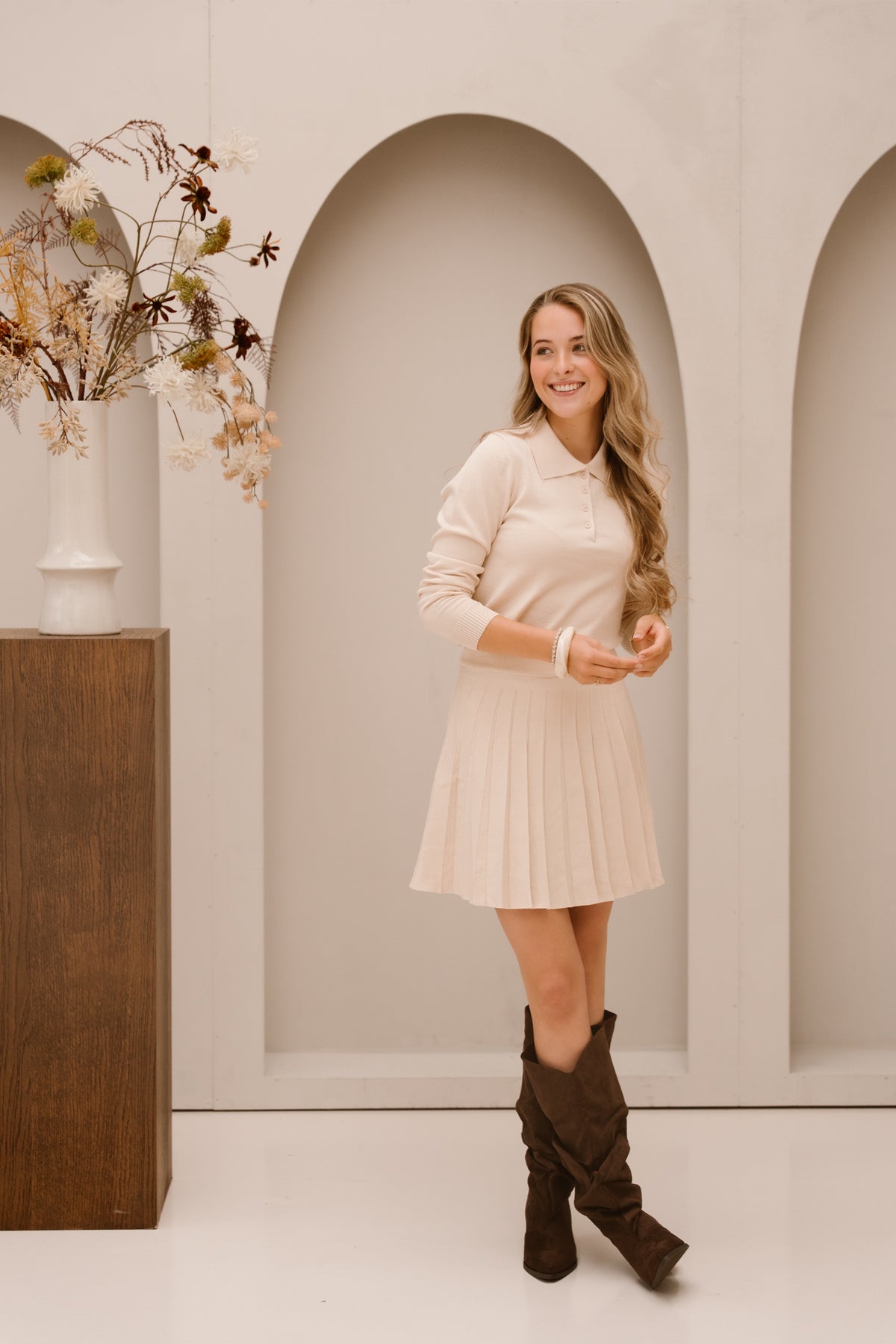 Britt polo top beige