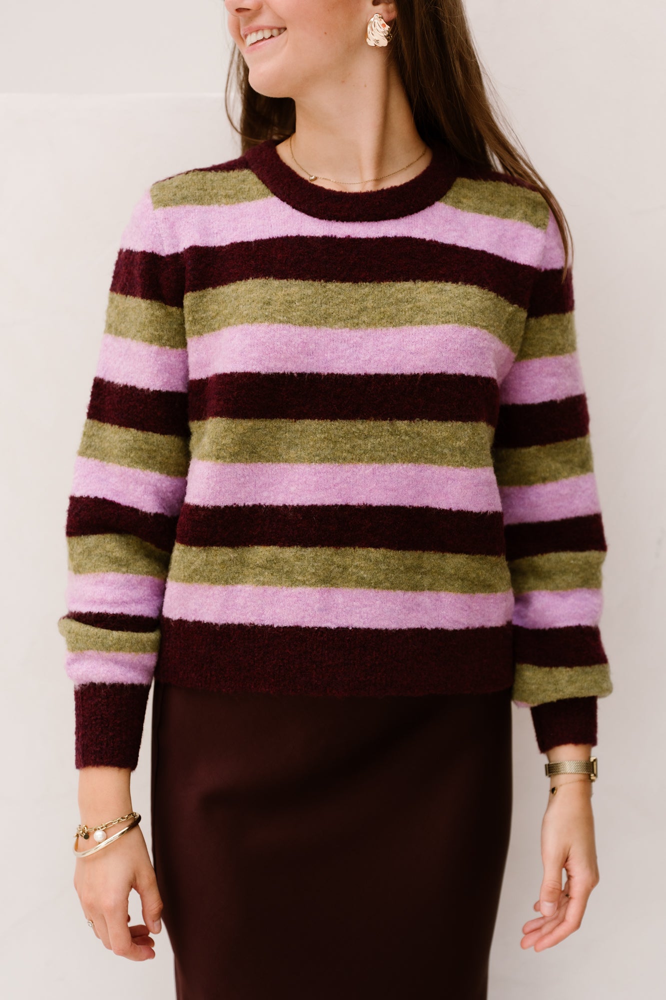 Aurora Strickpullover Aubergine