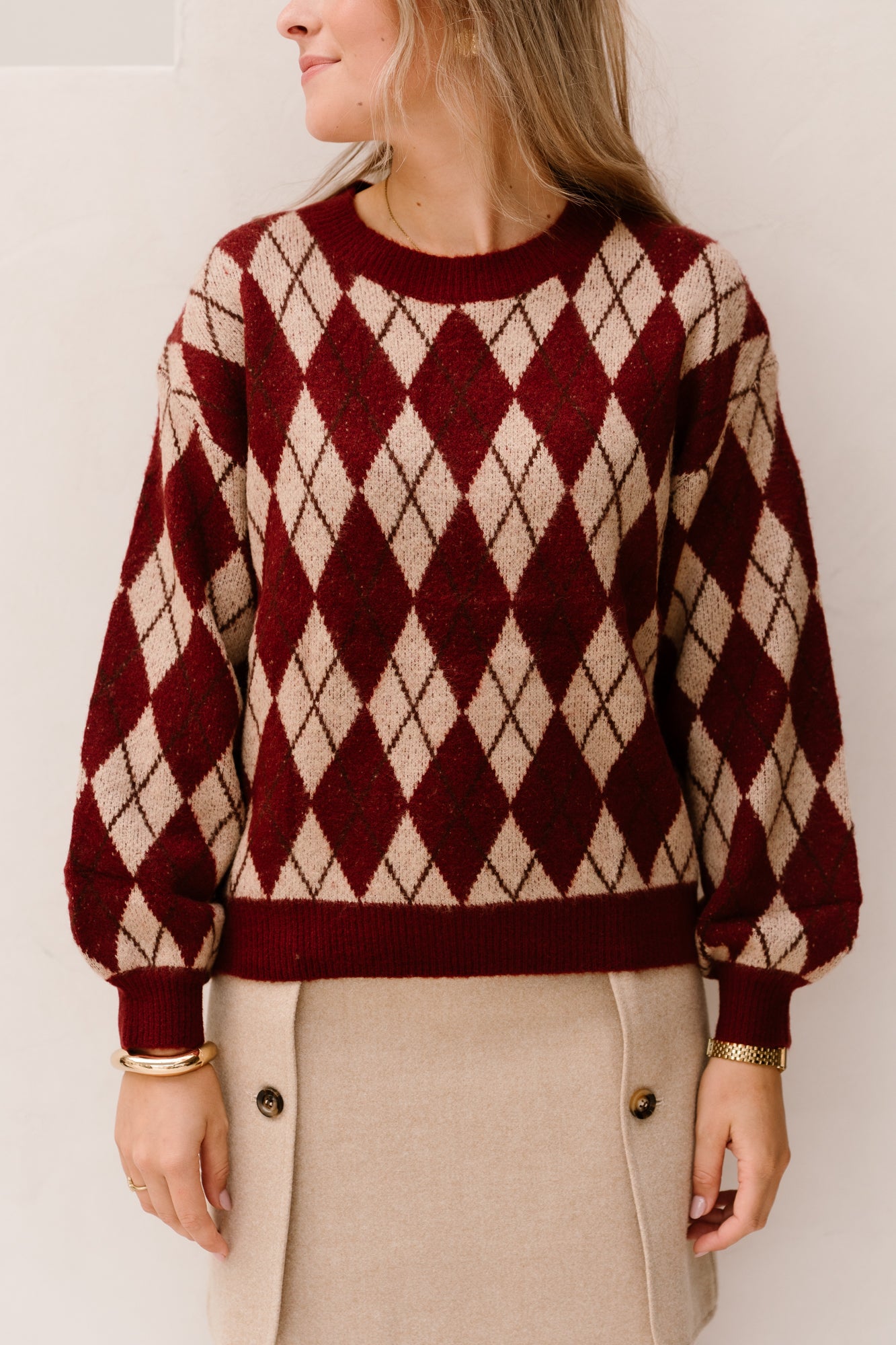 Delilah Strickpullover Dark Cherry