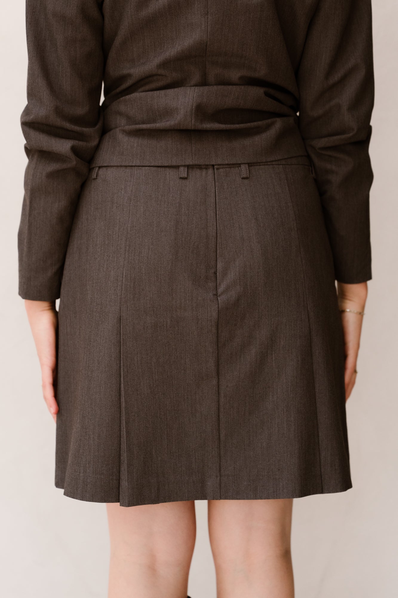Fqvika-Skirt Dark Grey Melange