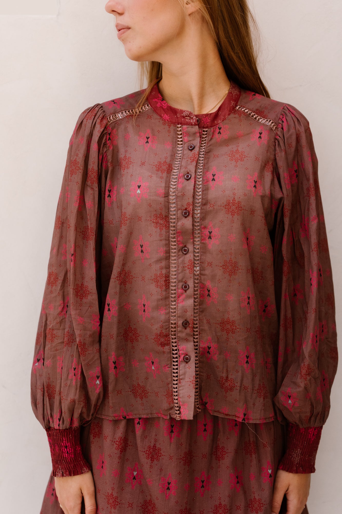 Zana Blouse Rosy Brown/Tango Blush