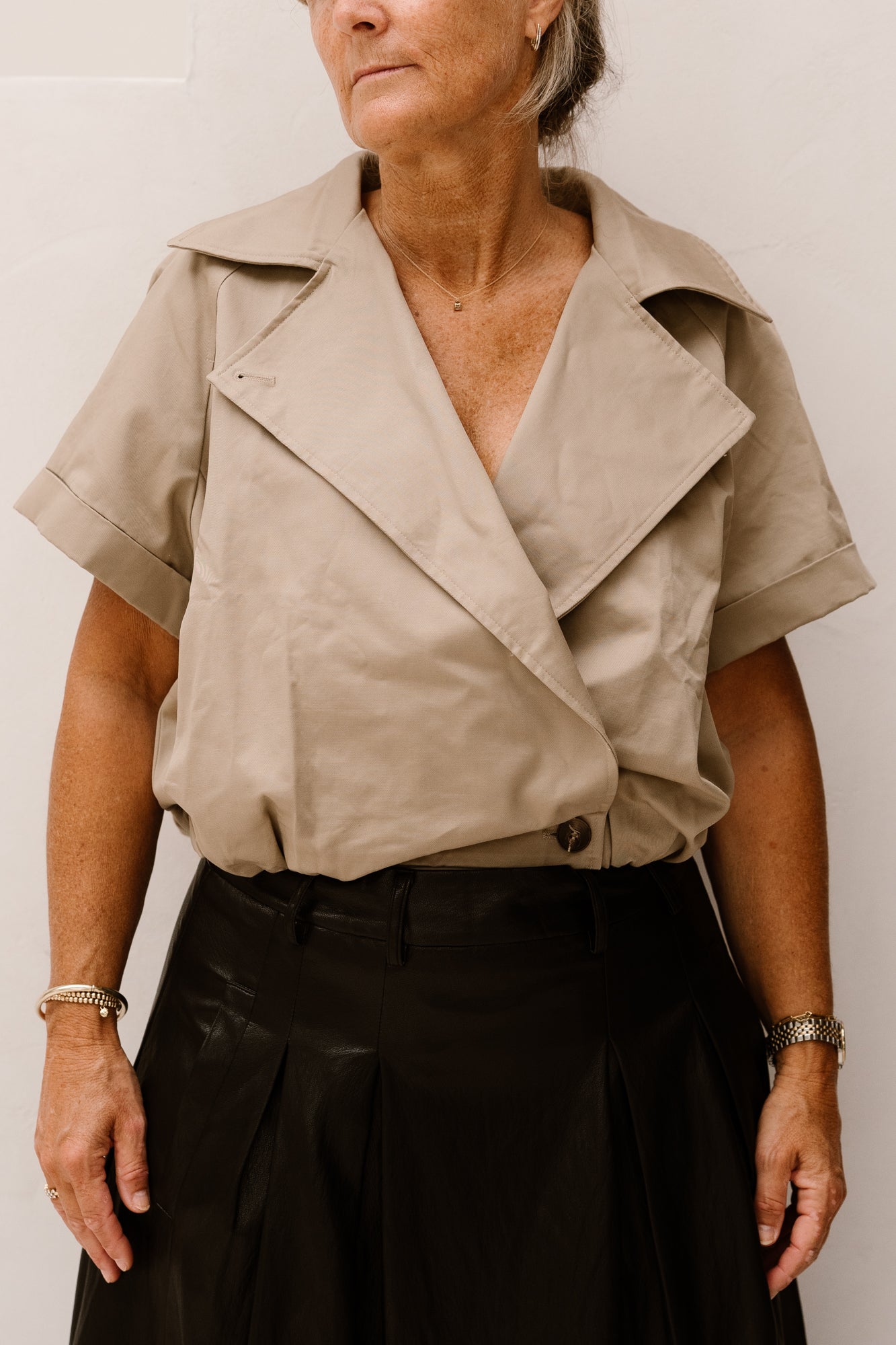 Lisha trench vest taupe