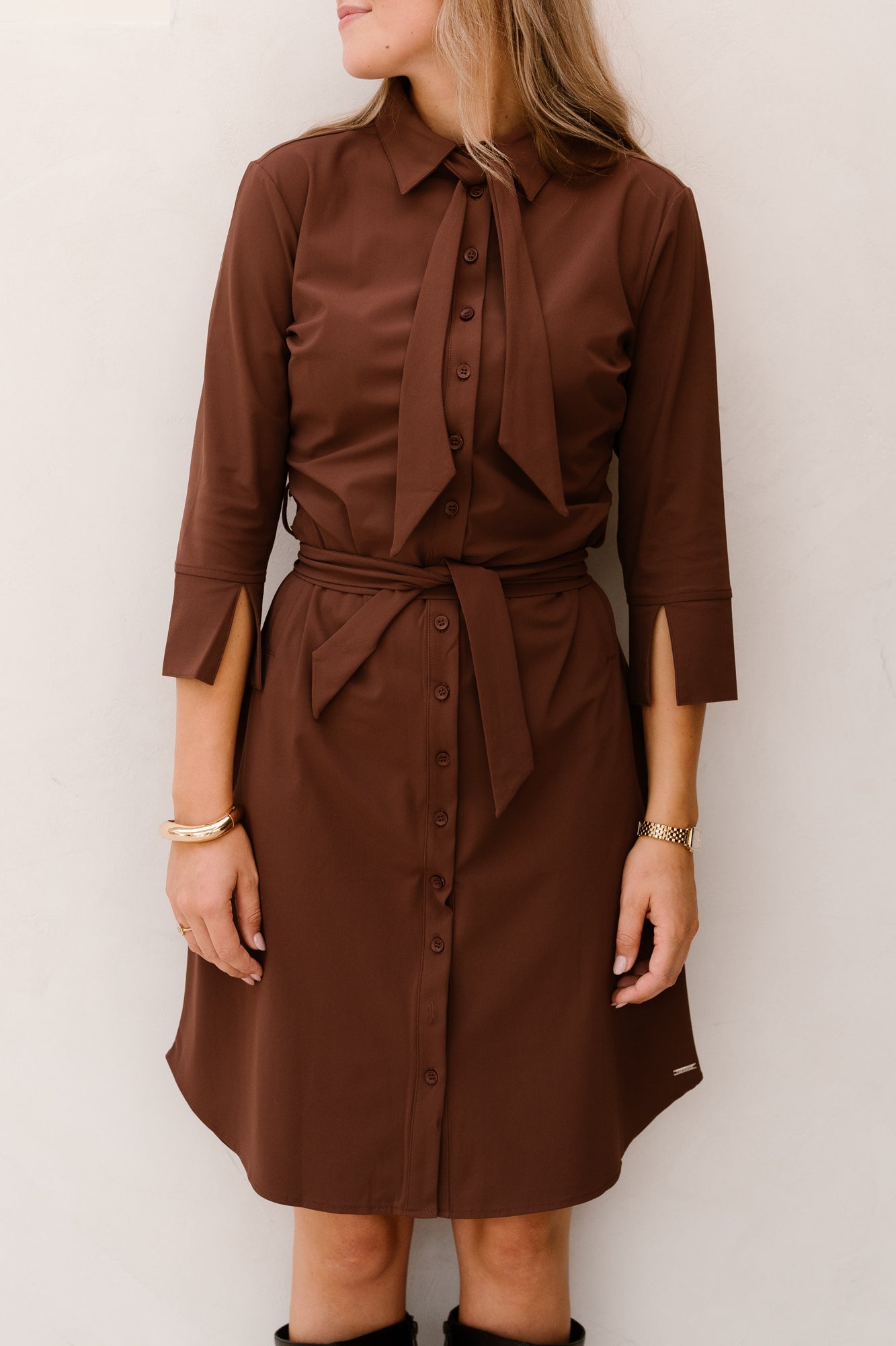 Kleid Schleife Mahagoni - 202708