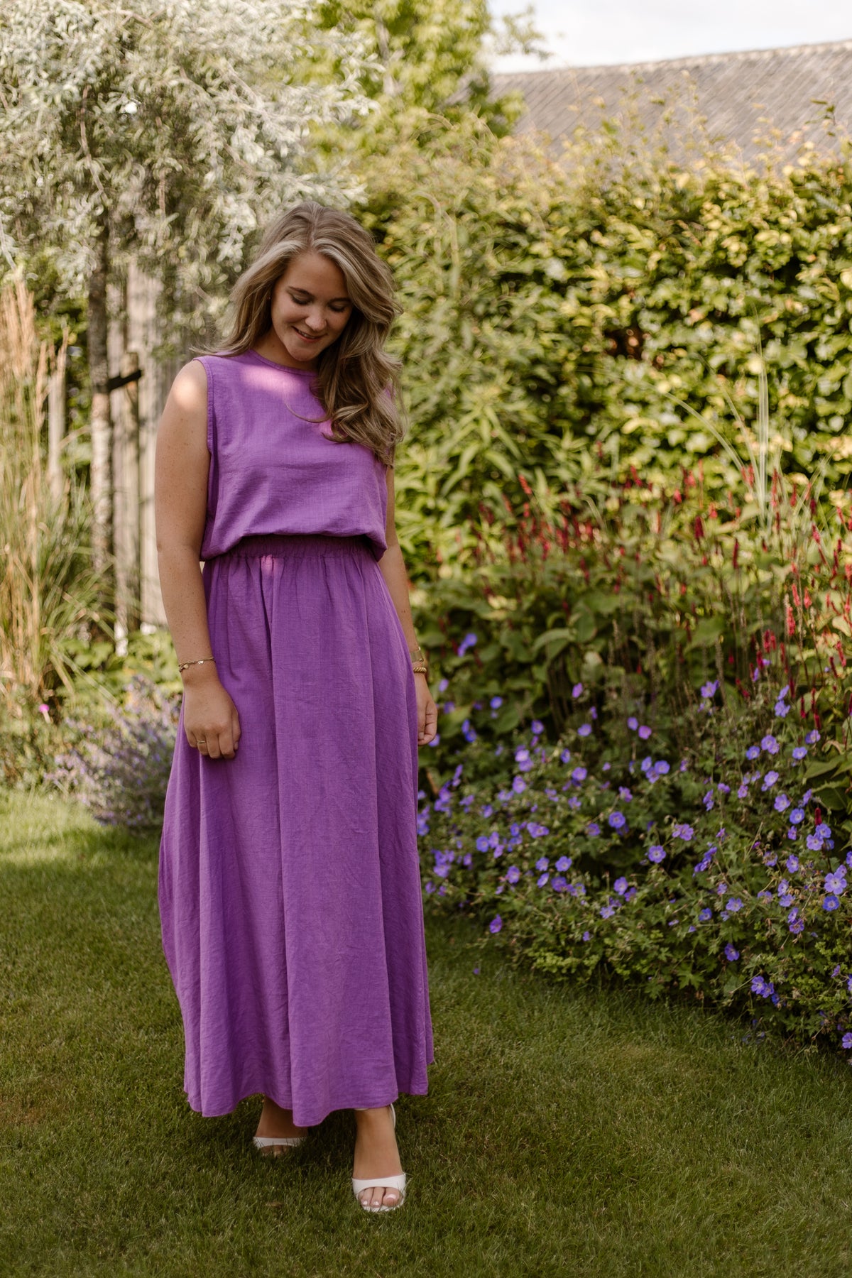 Linnen lila set