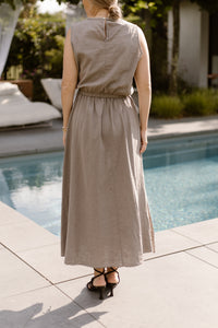 Linnen taupe set