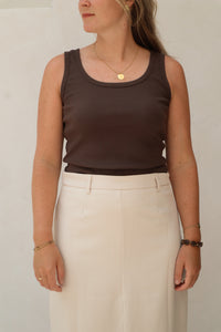 Objmoli Ski tank top noos seal brown