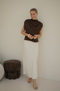 Bobby Top Satin Look Brown