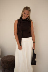 Babette Scarf Top Dark Brown