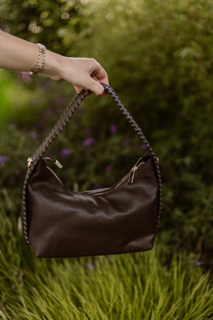 Tas Iris leer donkerbruin