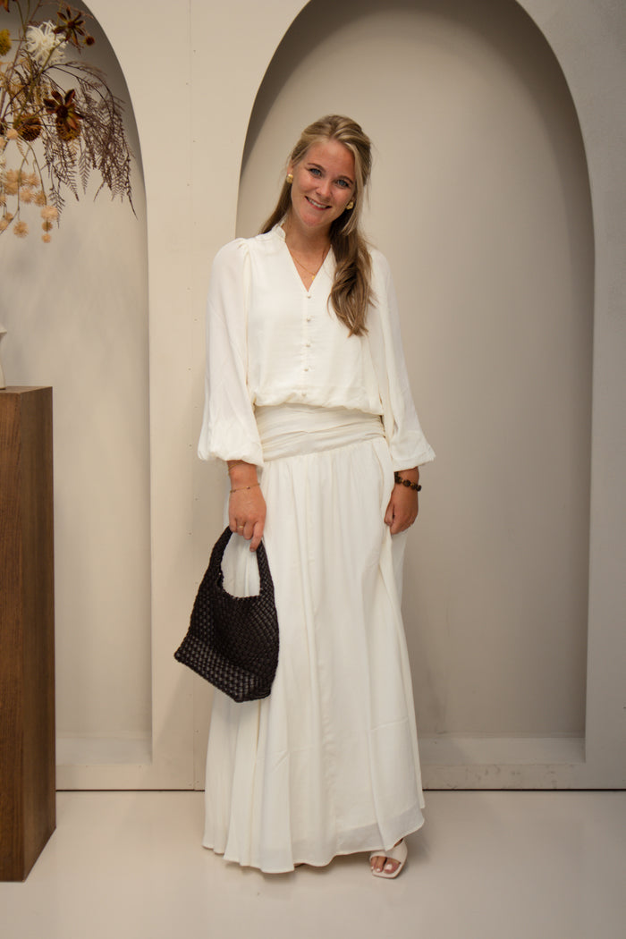 Morien Woven Maxi Skirt Off White