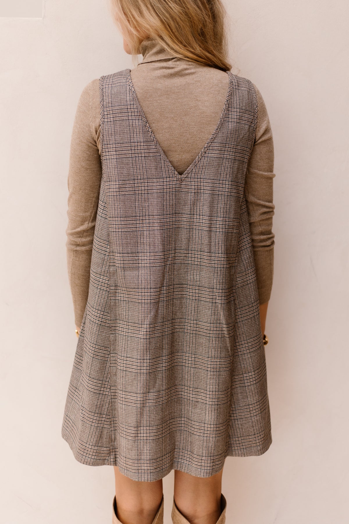 Yasdakota Sl Wide Spencer Dress Taupe Gray-Check