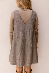 Yasdakota Sl Wide Spencer Dress Taupe Gray-Check