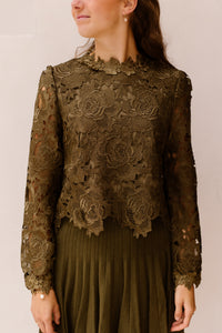 Demi lace top green