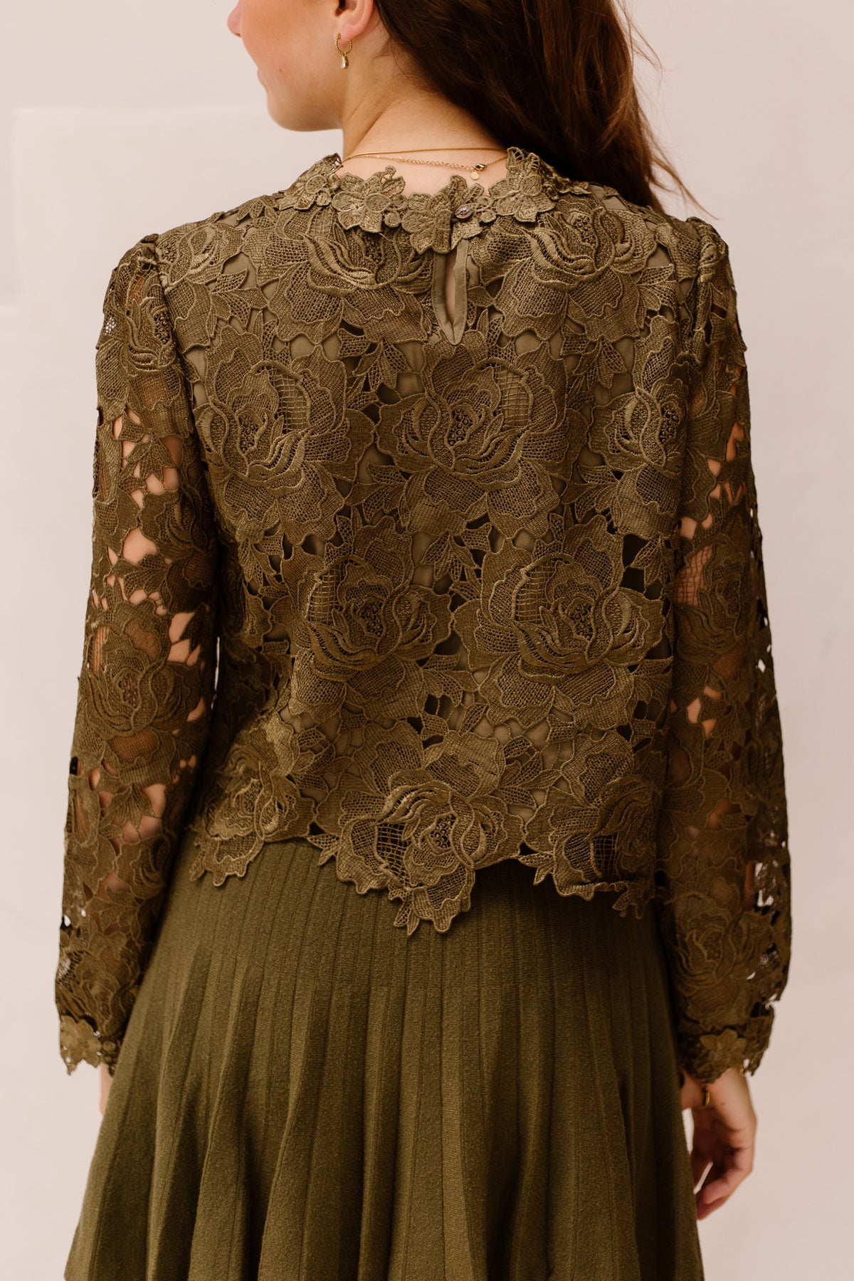 Demi lace top green
