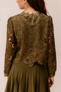 Demi lace top green