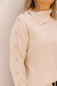 K-Design Pullover met knopen Buttercream D804L
