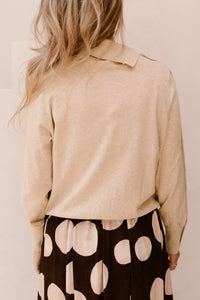 K-Design Pullover met knopen Buttercream D804L