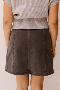 Objbine Zoe Short Denim Skirt Grey