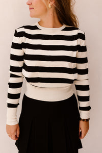 Stripes top black-creme