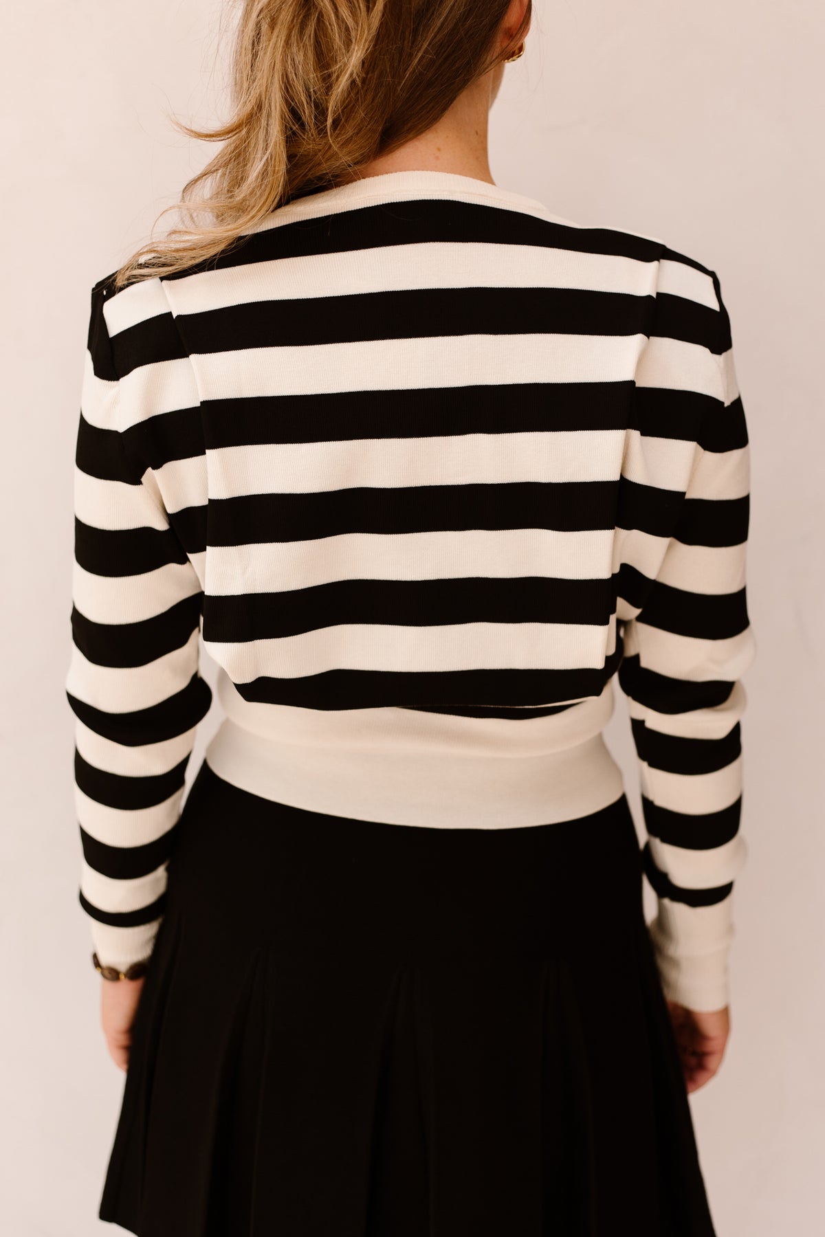 Stripes top black-creme